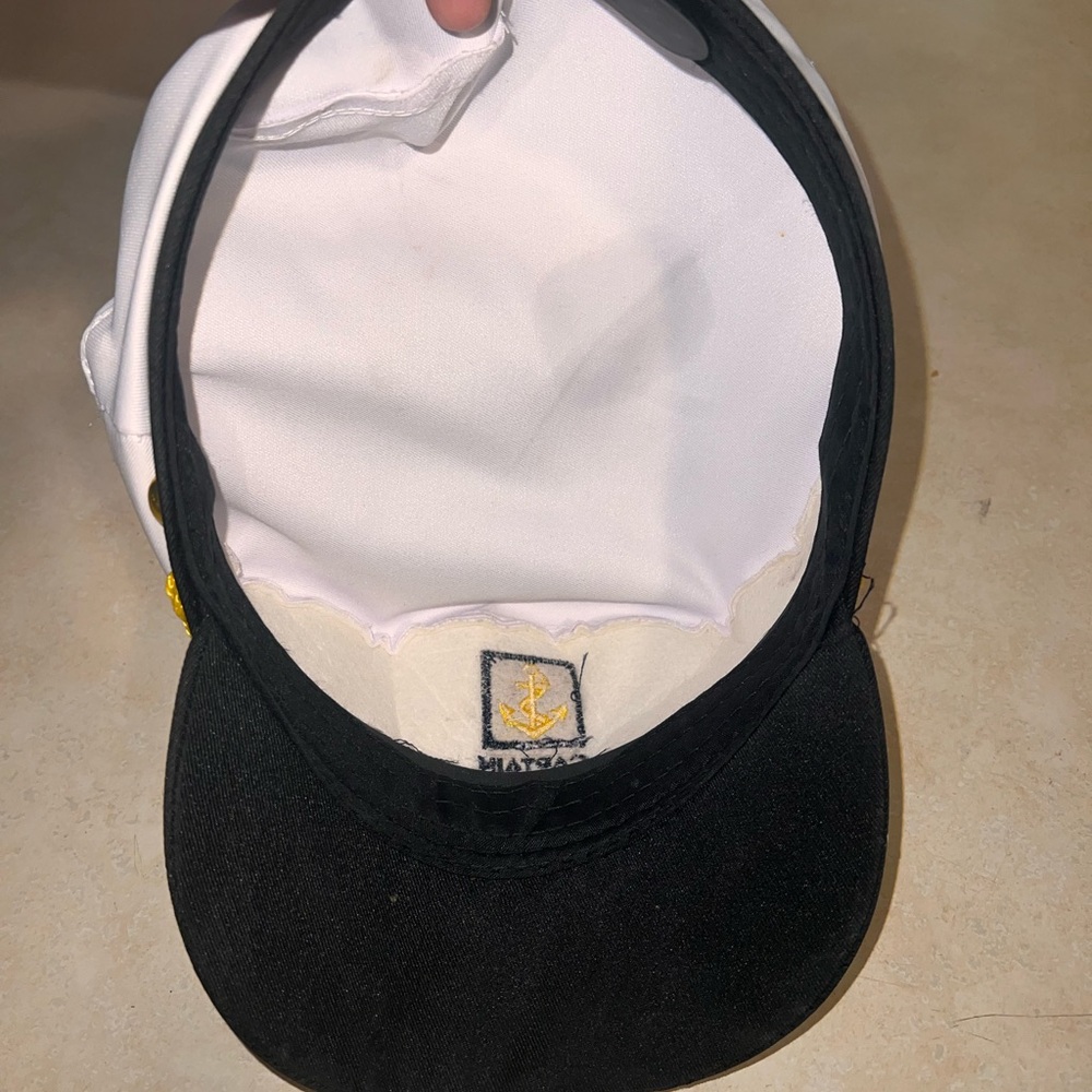 Adjustable Captain Hat With Yellow Embroidery - image 4